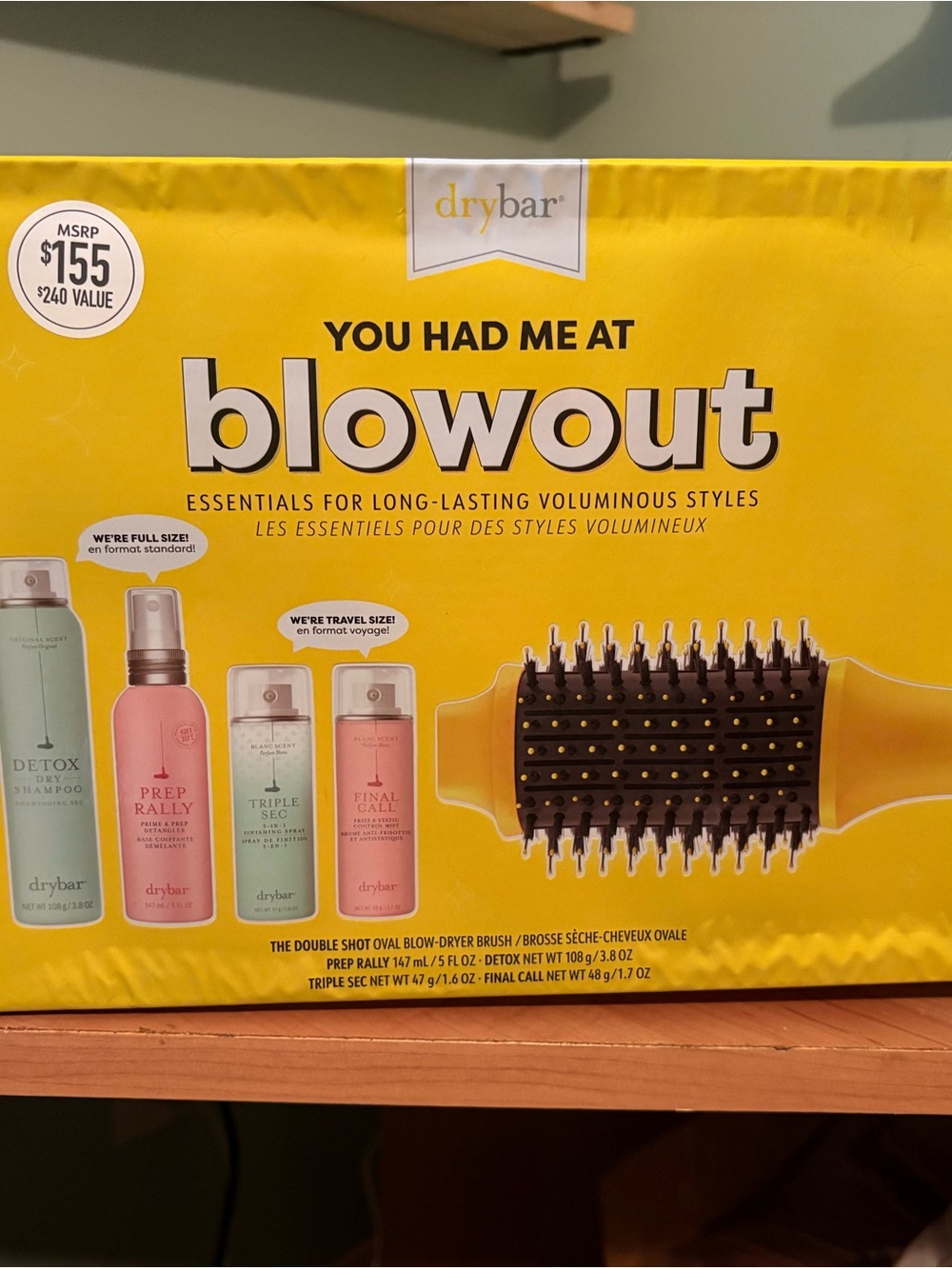 Drybar Blowout Set in Bright Yellow Packaging